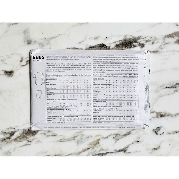 1990s Sewing Pattern for Shirt and the Reversible Vest - Size P (12, 14, 16) - Picture 2 of 2